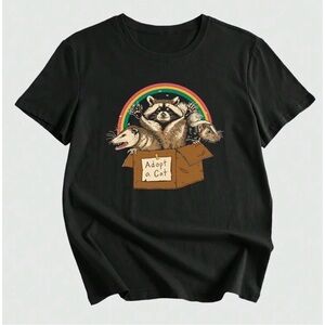 Romwe Adopt A Cat Trash Panda Tee